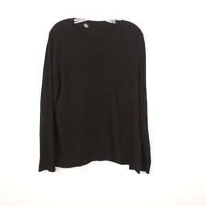 Eileen Fisher black v-necks long sleeve blouse